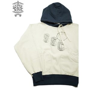 画像: 【 GYPSY & SONS（ジプシー&サンズ） 】　エスエスシーツートーンフーディー　[ S.S.C. TWO TONE FOODIE ] [ OFF WHITE x NAVY ] 