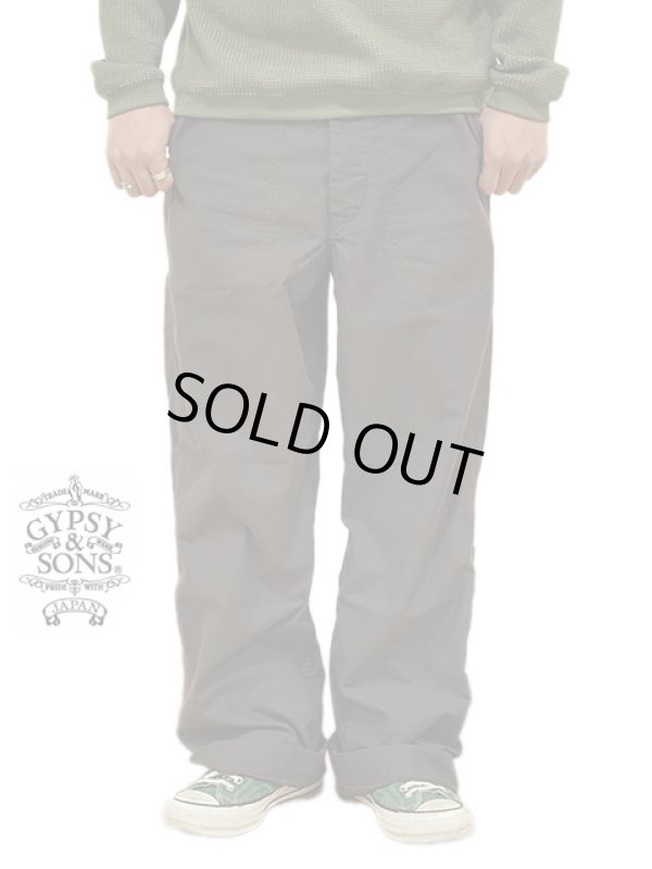 画像1: 【 GYPSY & SONS（ジプシー&サンズ） 】 40s  NEP BACK CHINO TROUSERS [ BLACK ]