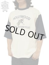 画像: 【 GYPSY & SONS（ジプシー&サンズ） 】　プリント5分袖T-Shirts　[ TWO TONE 5/S TEE ] [ MOTO ] [ IVORY x NAVY ] 【 メール便可 】