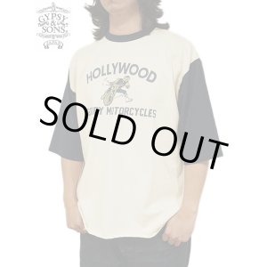 画像: 【 GYPSY & SONS（ジプシー&サンズ） 】　プリント5分袖T-Shirts　[ TWO TONE 5/S TEE ] [ MOTO ] [ IVORY x NAVY ] 【 メール便可 】