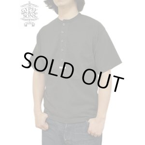 画像: 【 GYPSY & SONS（ジプシー&サンズ） 】　ヘンリーネックT-Shirts　[ CLASSIC BIB HENLEY TEE ] [ BLACK ] 【 メール便可 】