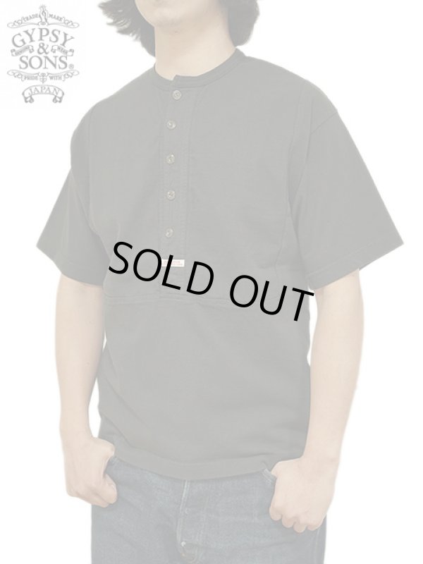 画像1: 【 GYPSY & SONS（ジプシー&サンズ） 】　ヘンリーネックT-Shirts　[ CLASSIC BIB HENLEY TEE ] [ BLACK ] 【 メール便可 】