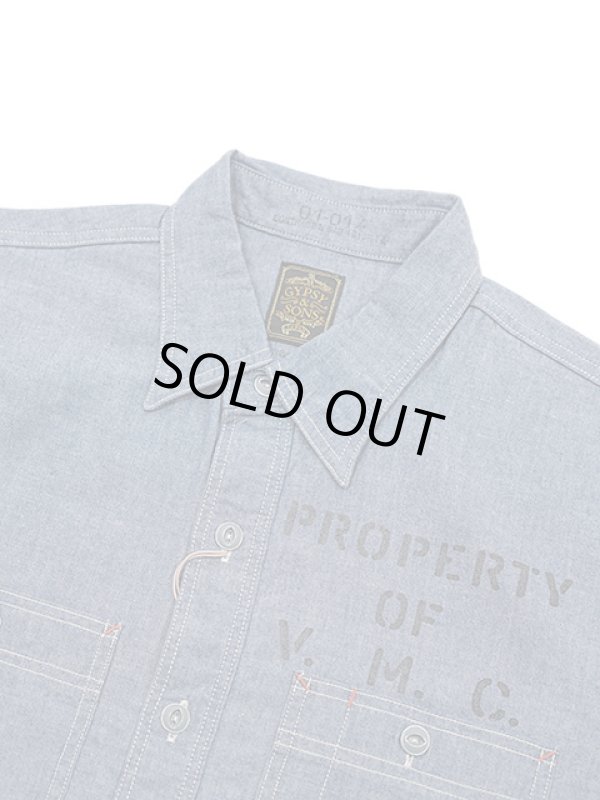 画像3: 【 GYPSY & SONS（ジプシー&サンズ） 】　シャンブレーワークシャツ 　[ 5oz CHAMBRAY WORK SHIRTS ] [ BLUE ] [ One Wash ]