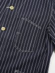 画像4: 【 HEAD LIGHT（ヘッドライト） 】 【 8oz. 】 SPECIAL WOOVEN STRIPE DENIM WORK COAT インディゴストライプワークコート [ 実名復刻モデル ]