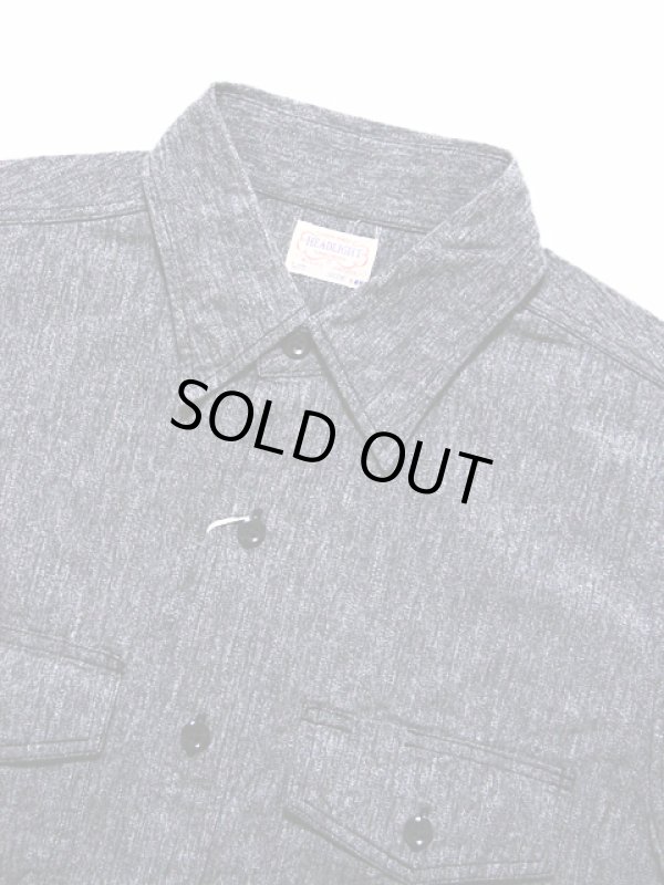 画像3: 【 HEAD LIGHT（ヘッドライト） 】　長袖チェーン刺繍カスタム杢シャンブレーワークシャツ　[ Covert Work Shirt ]