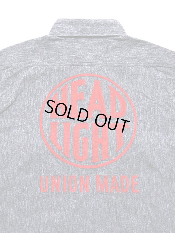 画像5: 【 HEAD LIGHT（ヘッドライト） 】　長袖チェーン刺繍カスタム杢シャンブレーワークシャツ　[ Covert Work Shirt ]