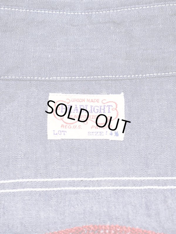 画像10: 【 HEAD LIGHT（ヘッドライト） 】　チェーン刺繡入りシャンブレーワークシャツ　[ 5oz. Shambray Work Shirt ]