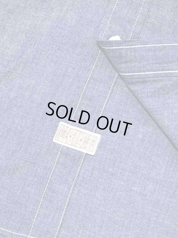 画像7: 【 HEAD LIGHT（ヘッドライト） 】　チェーン刺繡入りシャンブレーワークシャツ　[ 5oz. Shambray Work Shirt ]