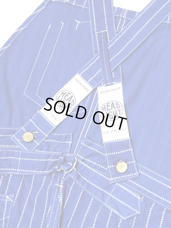 画像9: 【 HEAD LIGHT（ヘッドライト） 】 【 9oz. 】 ウォバッシュストライプオーバーオール [ WABASH STRIPE LOW BACK OVERALLS ] [ 実名復刻モデル ]