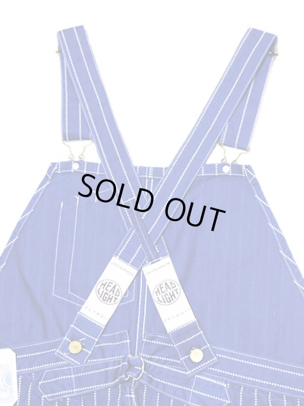 画像8: 【 HEAD LIGHT（ヘッドライト） 】 【 9oz. 】 ウォバッシュストライプオーバーオール [ WABASH STRIPE LOW BACK OVERALLS ] [ 実名復刻モデル ]