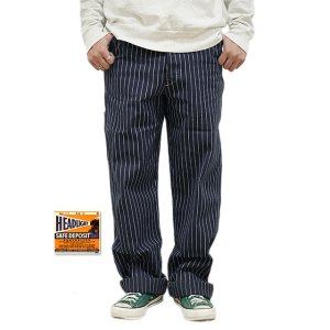 画像: 【 HEAD LIGHT（ヘッドライト） 】 【 8oz. 】 SPECIAL WOOVEN STRIPE DENIM WAIST OVERALL インディゴストライプワークパンツ [ 実名復刻モデル ]