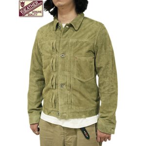 画像: 【 限定モデル 】 【 Y'2 LEATHER（ワイツーレザー） 】　ホーススエードGジャン1st 大戦モデル [ Horse Roughout ] [ KHAKI ]