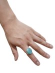 画像4: 【 Indian Jewelry（インディアン ジュエリー） 】 ターコイズリング [ Navajo Silver Ring ] [ Kingman Turquois ( キングマンターコイズ ) ] [ 17号 ]