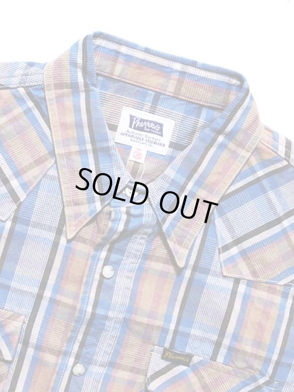 画像3: 【 Pherrow's（フェローズ） 】 チェックウエスタンシャツ　[ Check Western Shirts ] [ SAX ]