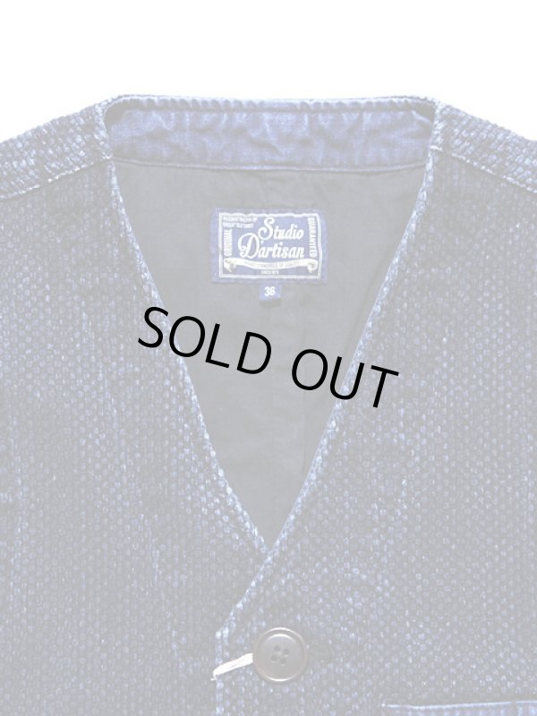 画像3: 【STUDIO D'ARTISAN（ステュディオダルチザン） 】 刺し子ベスト[ INDIGO SASIKO USED WASH ]