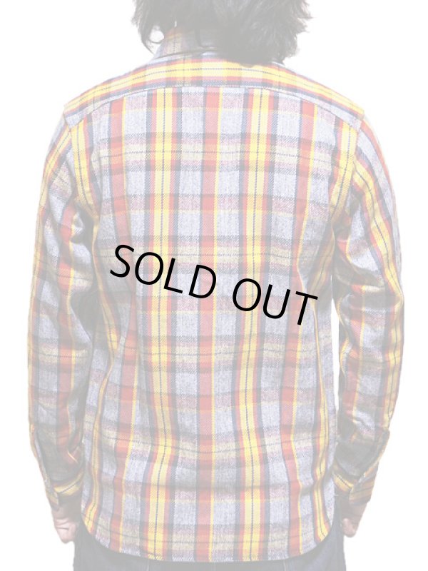 画像2: 【 Pherrow's（フェローズ） 】 ヘビーウェイトフランネルチェックシャツ  [ 杢グレー×レッド ]