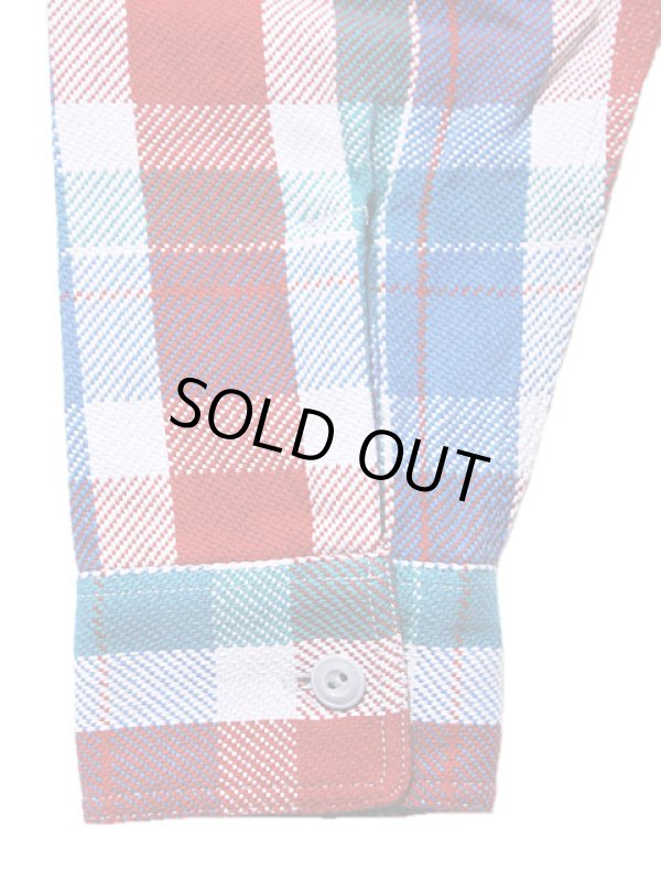 画像7: 【 Pherrow's（フェローズ） 】 ヘビーウェイトフランネルチェックシャツ  [ レッド×サックス ]