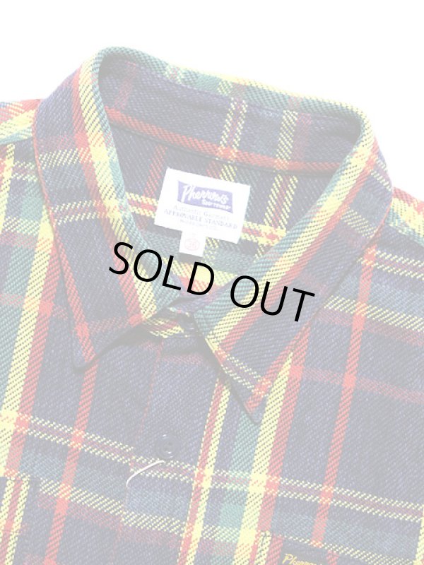 画像3: 【 Pherrow's（フェローズ） 】 ヘビーウェイトフランネルチェックシャツ  [ ネイビー×イエロー ]