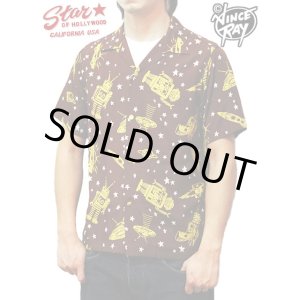 画像: 【 STAR OF HOLLYWOOD×VINCE RAY（スターオブハリウッド×ヴィンスレイ） 】 半袖レーヨンオープンカラーシャツ S/S HIGH DENSITY RAYON OPEN SHIRTS [ SPACE ROCKETS ]