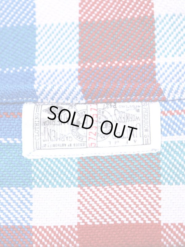 画像9: 【 Pherrow's（フェローズ） 】 ヘビーウェイトフランネルチェックシャツ  [ レッド×サックス ]