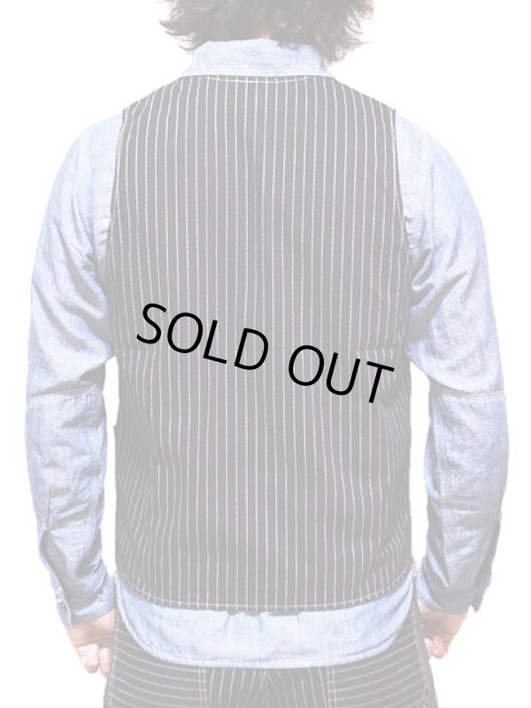 画像2: 【 Pherrow's（フェローズ） 】 ウォバッシュストライプワークベスト [ BLACK WABASH ]