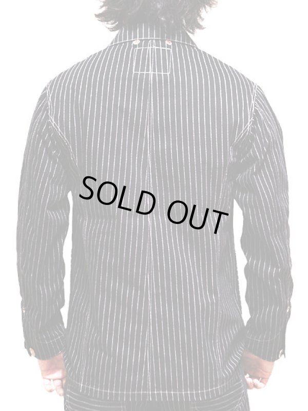 画像2: 【 Pherrow's（フェローズ） 】 ウォバッシュストライプカバーオール [ BLACK WABASH ] [ 1920 MODEL ] 