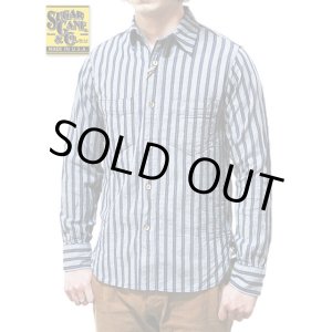 画像: 【 SUGAR CANE（シュガーケン） 】　5oz. インディゴストライプワークシャツ　[ INDIGO STRIPE WORK SHIRT ] [ FICTION ROMANCE ]