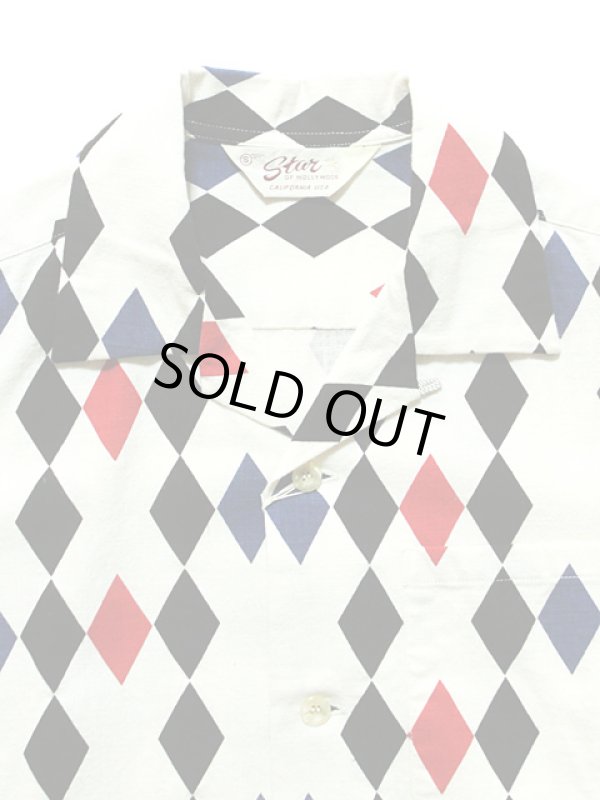 画像3: 【 STAR OF HOLLYWOOD（スターオブハリウッド） 】 半袖コットンオープンカラーシャツ S/S COTTON OPEN SHIRTS [ DIAMONDS]