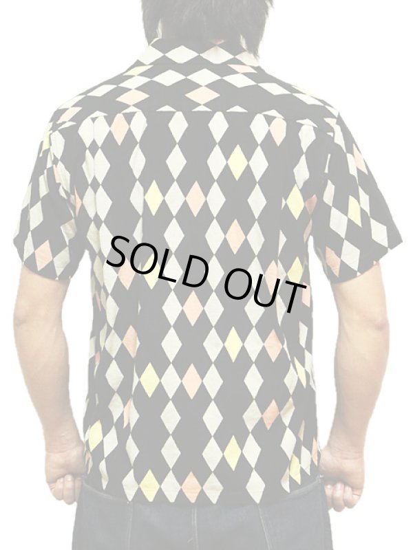 画像2: 【 STAR OF HOLLYWOOD（スターオブハリウッド） 】 半袖コットンオープンカラーシャツ S/S COTTON OPEN SHIRTS [DIAMONDS]