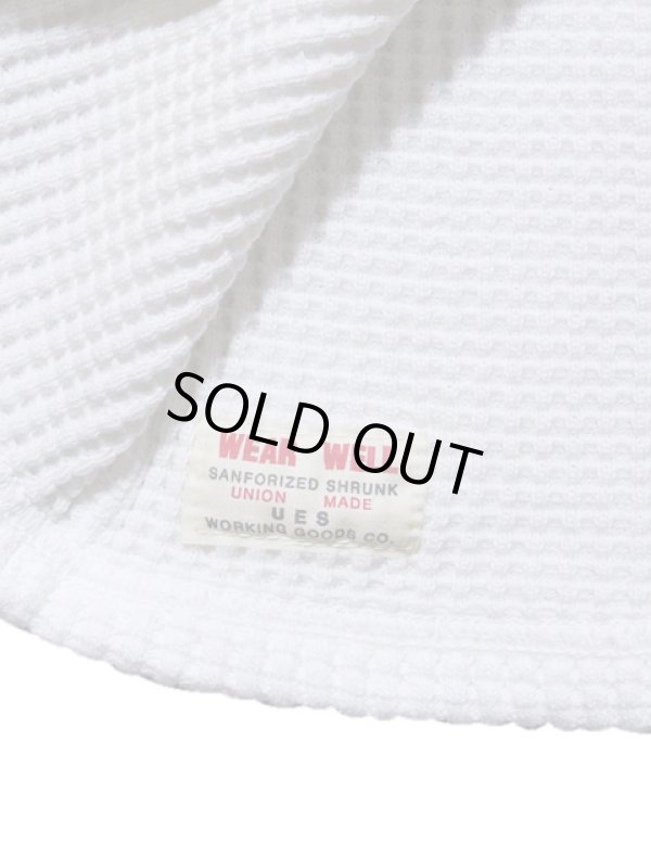 画像8: 【 UES（ウエス） 】　ビッグワッフルヘンリーネックTシャツ　 [  Heavy Thermal ]　[ WHITE ]