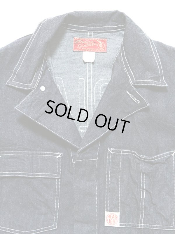 画像3: 【Indian Motorcycle x HEAD LIGHT (インディアンモーターサイクル x ヘッドライト) 】 【11oz. 】 BLUE DENIM ALL IN ONE デニムオールインワン [ カスタムモデル ]