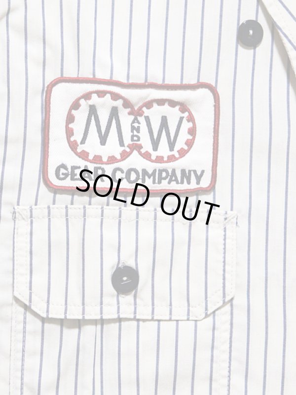 画像4: 【 Pherrow's（フェローズ） 】 半袖ストライプワークシャツ [ M&W GEAR COMPANY ]　[SHORT SLEEVE WORK SHIRT]