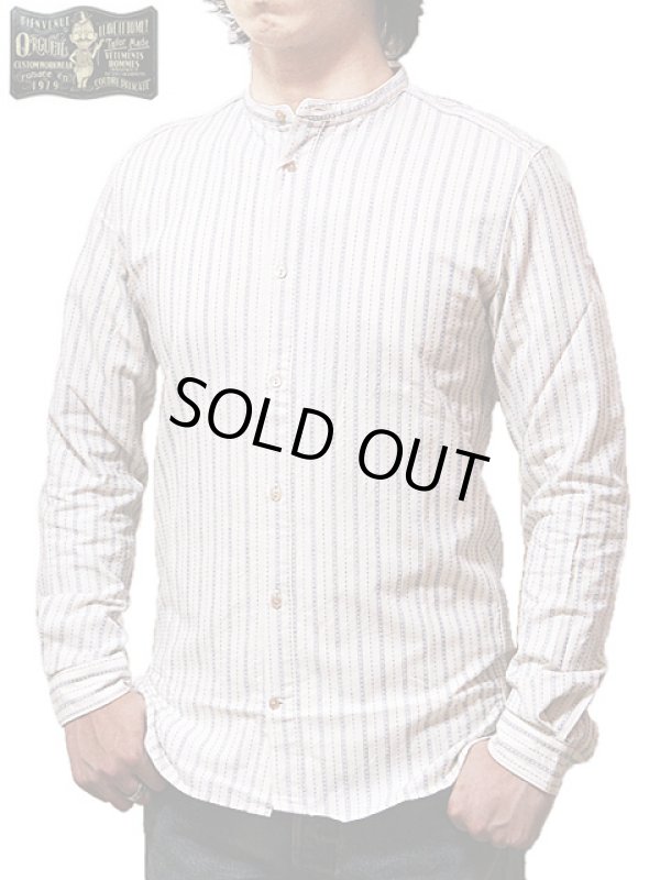 画像1: 【 ORGUEIL（オルゲイユ） 】 ストライプバンドカラーシャツ [ Stripe Band Collar Shirt ]