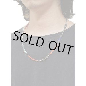 画像: 【 Indian Jewelry（インディアン ジュエリー） 】 ナバホビーズネックレス [ Navajo Silver x  Turquoise x Coral x Lapislazuli x Onyx ] [ 63cm ] 【 メール便可 】