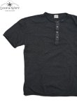 画像1: 【 Loop & Weft（ループアンドウエフト） 】　スーパースラブ杢天竺ヘンリー [ SUPER SLUB TUBE KNIT 4 BUTTONS HENLEY ] [ A.BLACK ] 【 メール便可 】