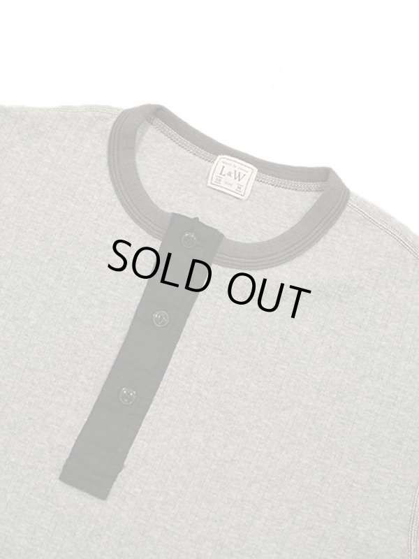 画像3: 【 Loop & Weft（ループアンドウエフト） 】　針抜きリブニットヘンリー　[ Smooth Drop Needle Rib L/S HENLEY ] [ Heather Gray 2Tone ] 【 メール便可 】