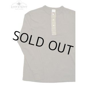 画像: 【 Loop & Weft（ループアンドウエフト） 】　スーピマハニカムヘンリーネックサーマル　[ Supima Long Honeycomb Thermal Henley ] [ Oak Brown ] 【 メール便可 】