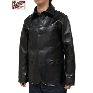 画像: 【 Y'2 LEATHER（ワイツーレザー） 】　Aniline Steer Rounded Hem Car Coat [ Aniline Steer (牛革 ) ] [ BLACK ]