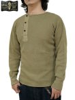 画像6: 【 ORGUEIL（オルゲイユ） 】 竹目サーマルヘンリーネックTシャツ [ Thermal Henry Neck T-Shirt ] [ Khaki ]