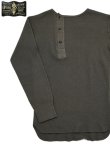 画像1: 【 ORGUEIL（オルゲイユ） 】 竹目サーマルヘンリーネックTシャツ [ Thermal Henry Neck T-Shirt ] [ Charcoal ]