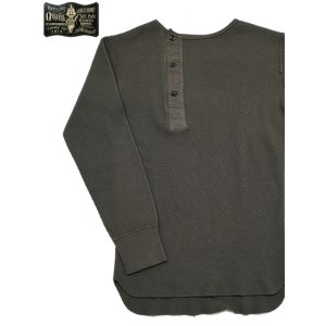 画像: 【 ORGUEIL（オルゲイユ） 】 竹目サーマルヘンリーネックTシャツ [ Thermal Henry Neck T-Shirt ] [ Charcoal ]