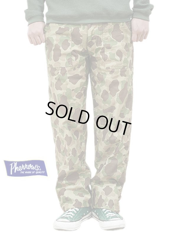 画像1: 【 Pherrow's（フェローズ） 】　ハンターカモベイカーパンツ [ Utility Pants ] [ HUNTER CAMO ]