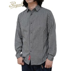 画像: 【 PREQUEL（プリクエル） 】 クラシックストライプワークシャツ [ Classic Stripe Work Shirt ] [ Gray ]