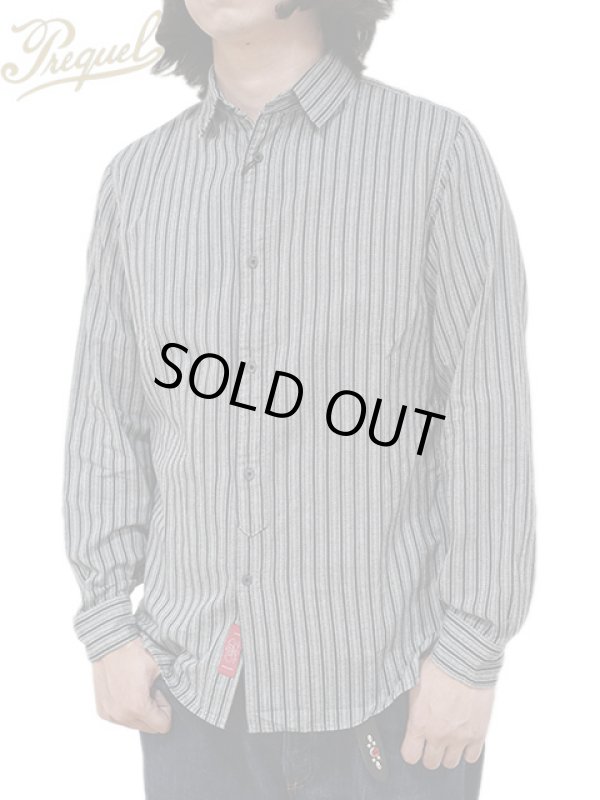 画像1: 【 PREQUEL（プリクエル） 】 クラシックストライプワークシャツ [ Classic Stripe Work Shirt ] [ Gray ]