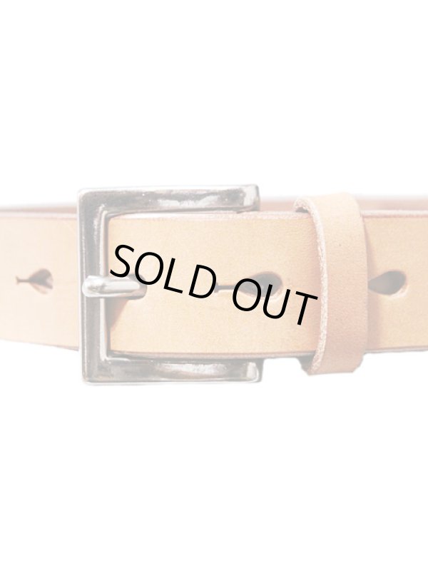 画像2: 【 Pherrow's（フェローズ） 】　UKサドルレザー細型シングルピンベルト　[ SINGLE PIN BELT ]　[ NATURAL ]