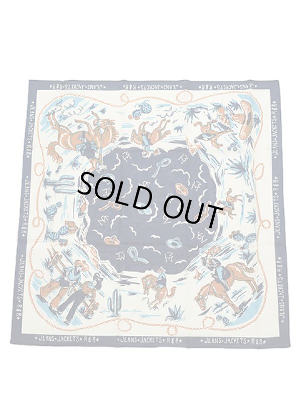 画像2: 【 メール便可 】 【 SUGAR CANE × Mister Freedom（シュガーケン × ミスターフリーダム） 】セルヴィッチバンダナ [ SELVAGE BANDANA RANCH KERCHIEF ] [ NAVY ] 