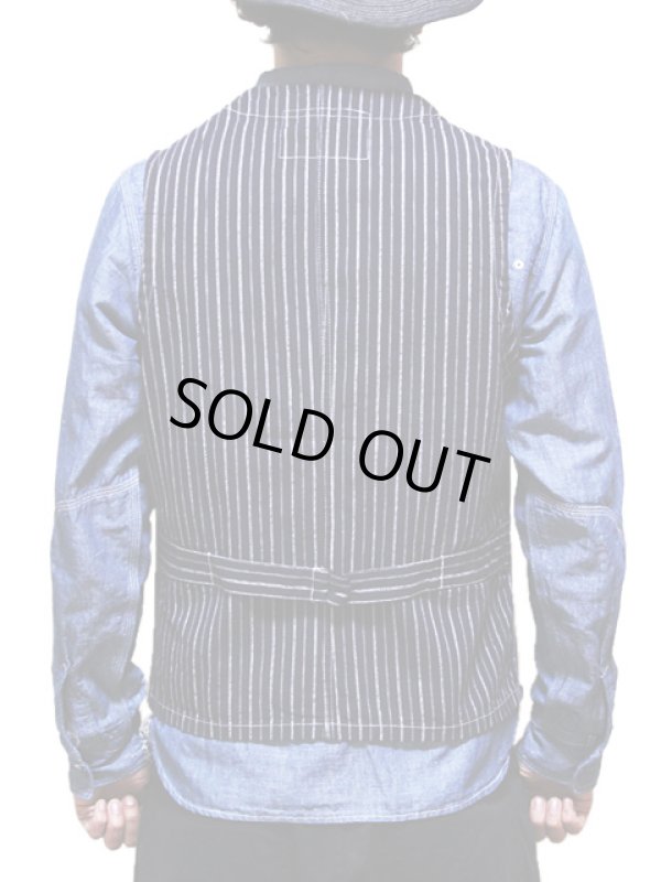 画像2: 【 SUGAR CANE（シュガーケン） 】 【 9oz. 】 INDIGO STRIPE WORK VEST　[ FICTION ROMANCE ]