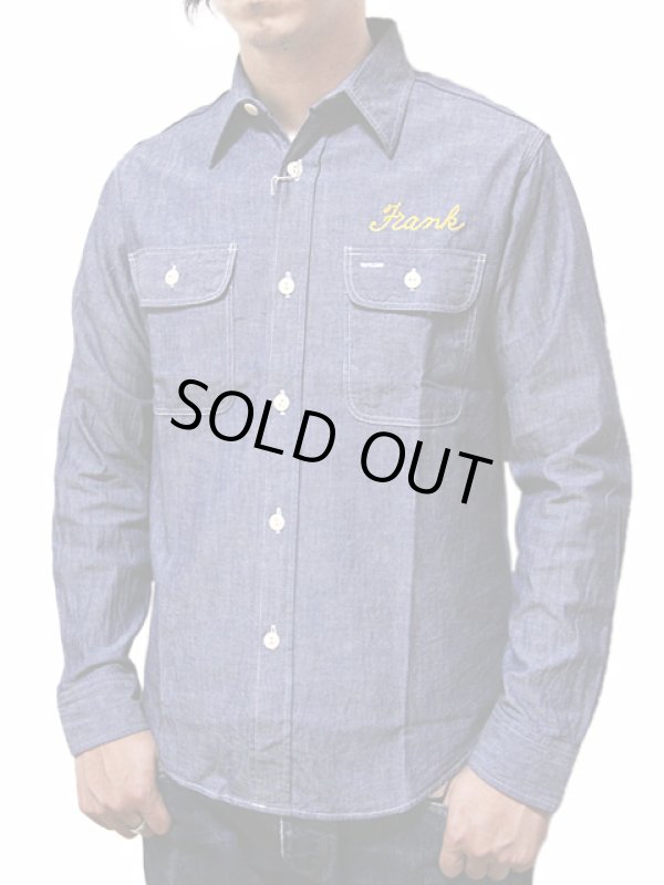 画像2: 【 SUGAR CANE（シュガーケン） 】　長袖チェーン刺繍カスタムシャンブレーワークシャツ　[ EMB'D WORK SHIRTS ]　[ Contral Auto Supply ]