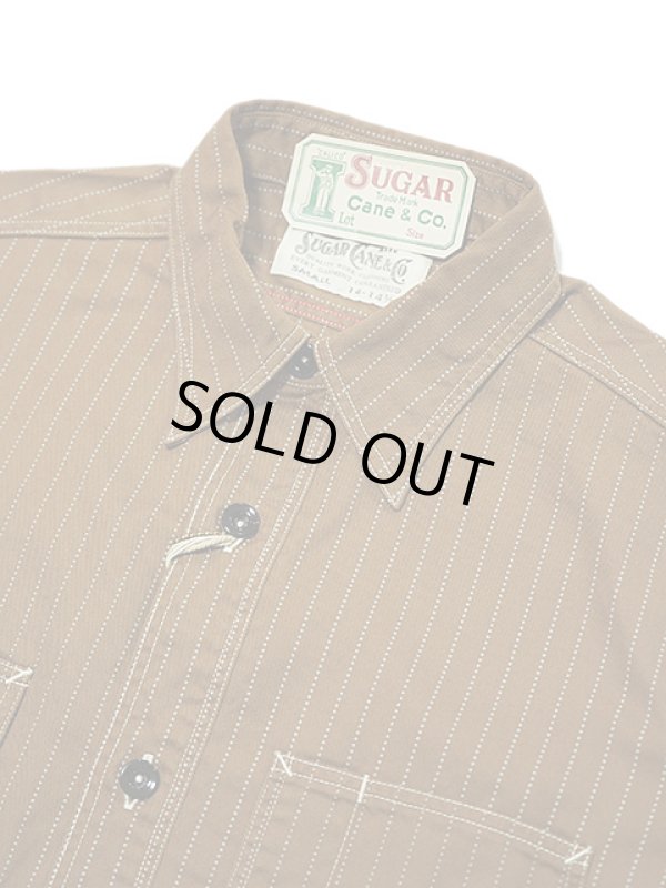 画像3: 【 SUGAR CANE（シュガーケン） 】　【 8.5oz. 】 BROWN WABASH STRIPE WORK SHIRTS [ FICTION ROMANCE ]