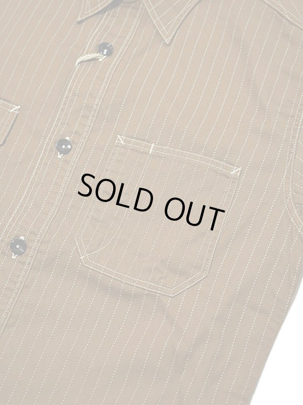 画像4: 【 SUGAR CANE（シュガーケン） 】　【 8.5oz. 】 BROWN WABASH STRIPE WORK SHIRTS [ FICTION ROMANCE ]